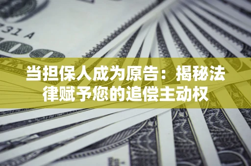 北京当担保人成为原告:揭秘法律赋予您的追偿主动权 北京当担保人成为原告:揭秘法律赋予您的追偿主动权